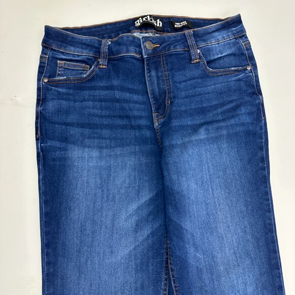Girlish Mid Rise Bootcut Women's size 11 Dark Wash Blue Denim Jeans - Picture 2 of 5